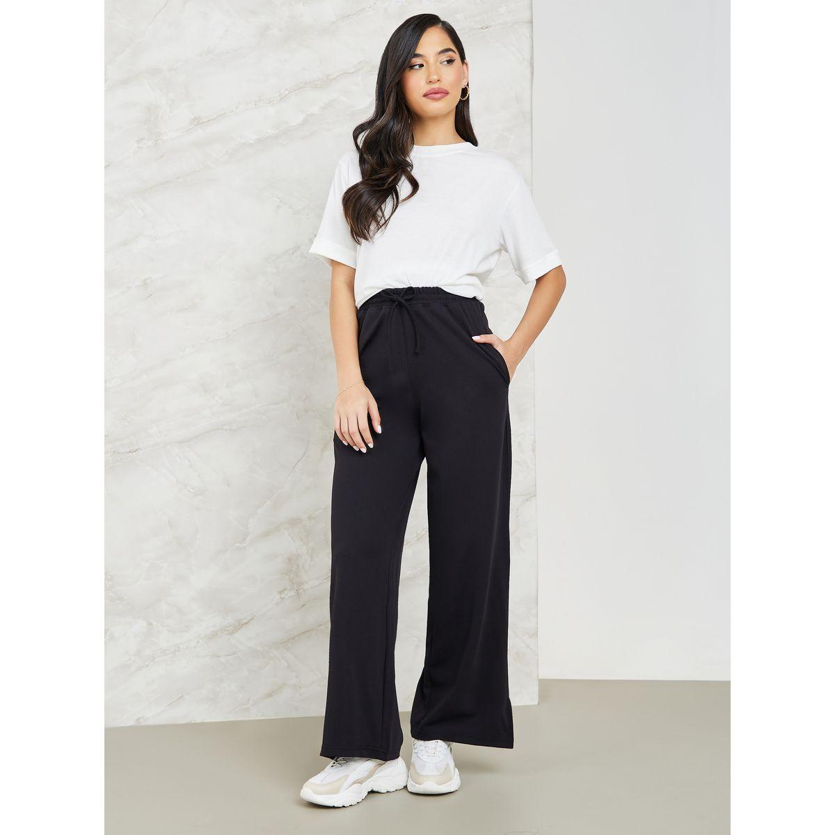 Styli Wide Leg Jogger with Side Slit-women-clothing-bottoms-joggers-image-2