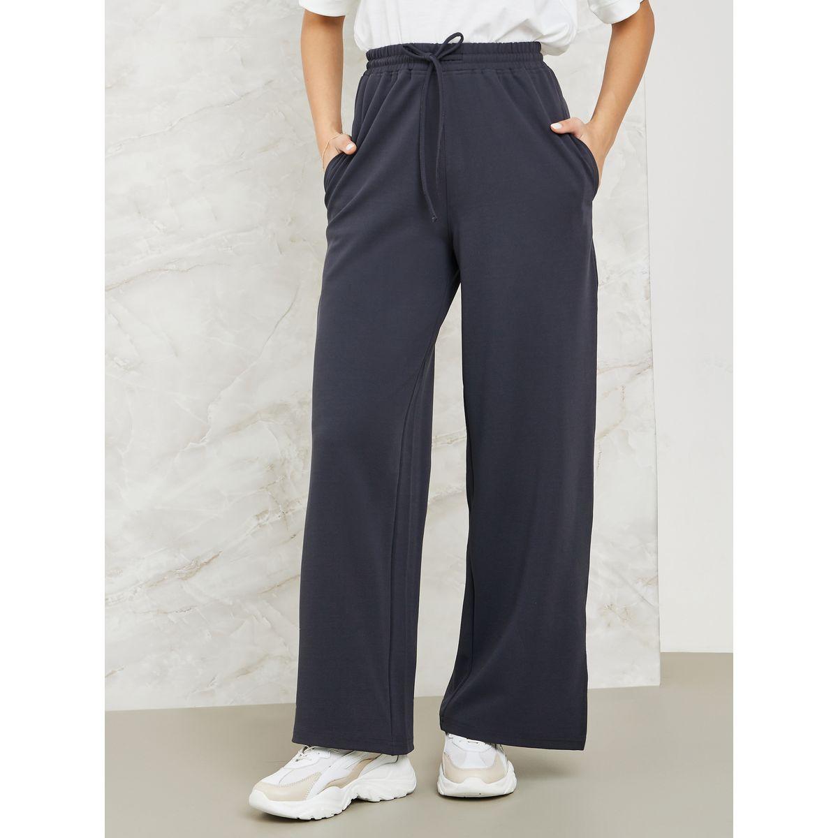 Styli Wide Leg Jogger with Side Slit-women-clothing-bottoms-joggers-image-2