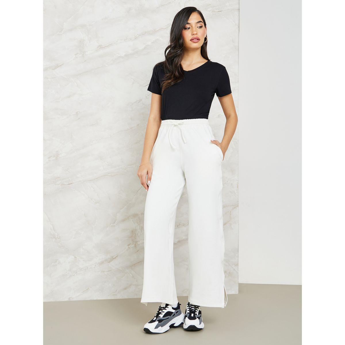 Styli Wide Leg Jogger with Side Slit-women-clothing-bottoms-joggers-image-2