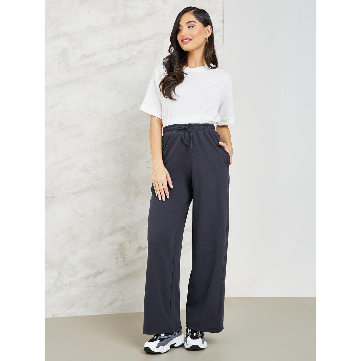 جوغر واسع الأرجل بجيب جانبي-women-clothing-bottoms-joggers-image-1