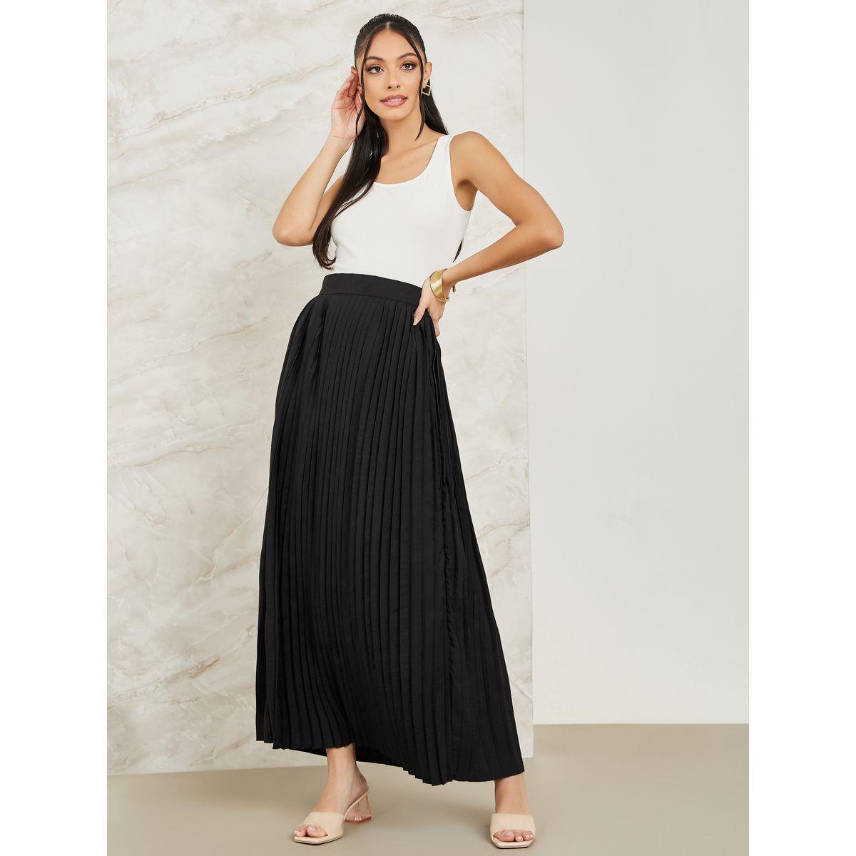 تنورة طويلة مزينة بكسرات-women-clothing-bottoms-skirts-image-1