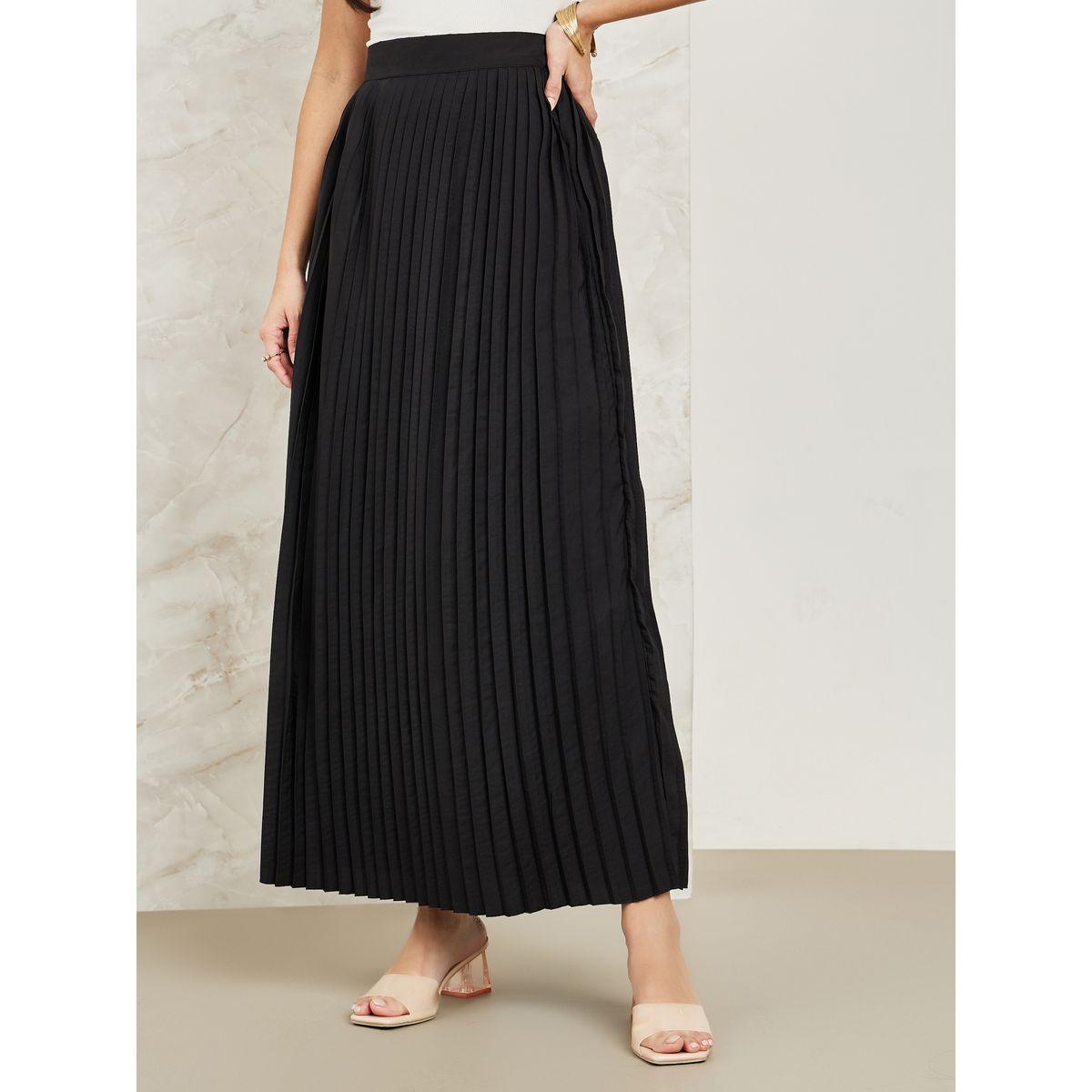 Styli Pleated Flared Maxi Skirt-women-clothing-bottoms-skirts-image-2