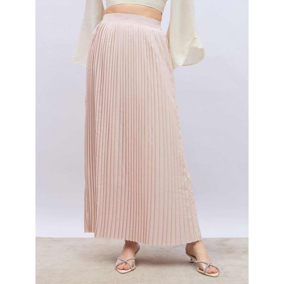Styli Pleated Flared Maxi Skirt-women-clothing-bottoms-skirts-image-2