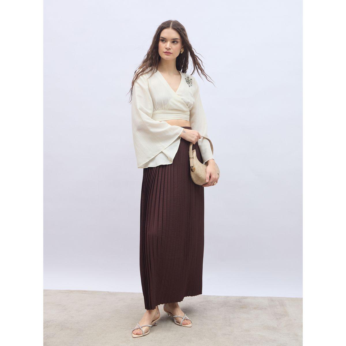 Styli Pleated Flared Maxi Skirt-women-clothing-bottoms-skirts-image-1