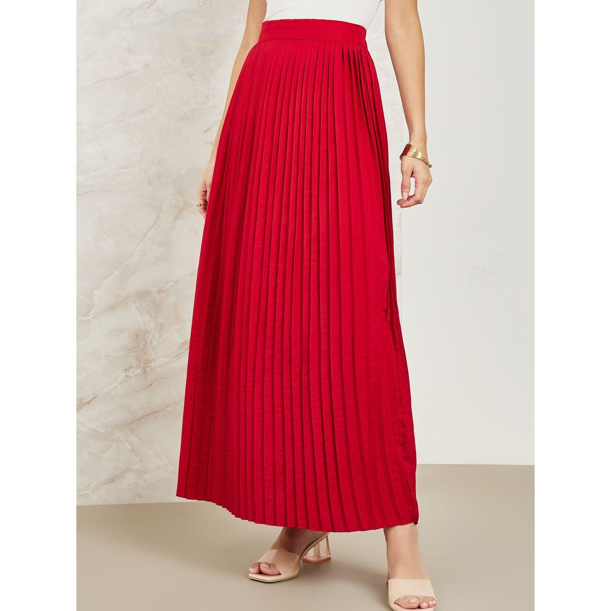 Styli Pleated Flared Maxi Skirt-women-clothing-bottoms-skirts-image-2