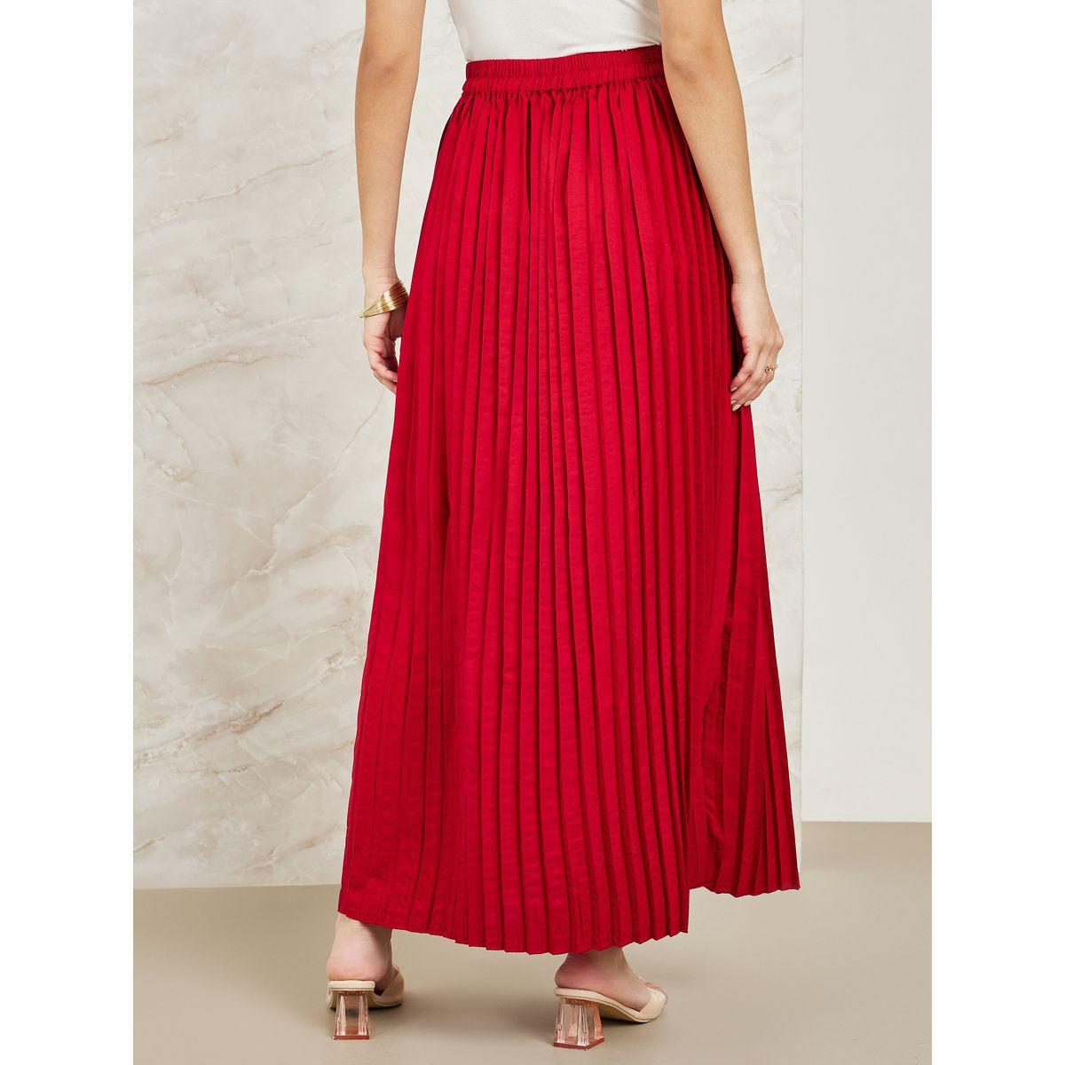 Styli Pleated Flared Maxi Skirt-women-clothing-bottoms-skirts-image-4
