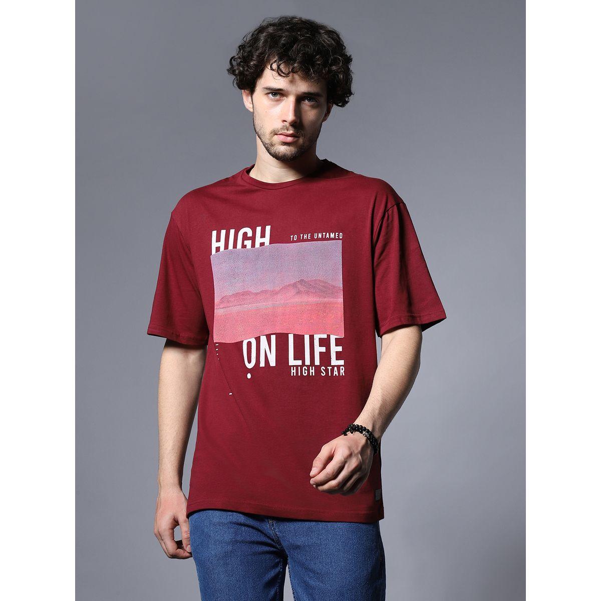 تيشيرت بقصة مريحة وطبعة جرافيك هاي ستار × ستايلي-men-clothing-tshirtsandpolos-tshirts-image-1