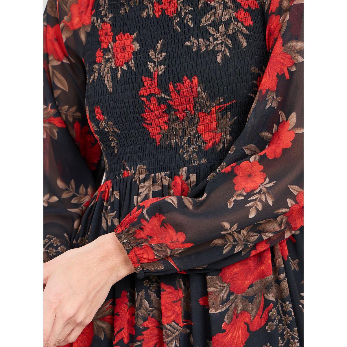 Styli Floral Print Smocked Detail Tiered Maxi Dress-women-clothing-dresses-image-3