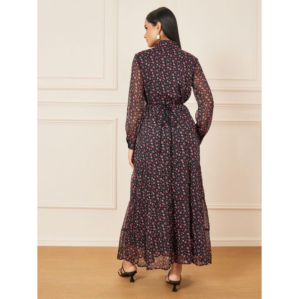 Styli Floral Ditsy Print Collared Tiered Shirt Maxi Dress-women-clothing-dresses-image-4