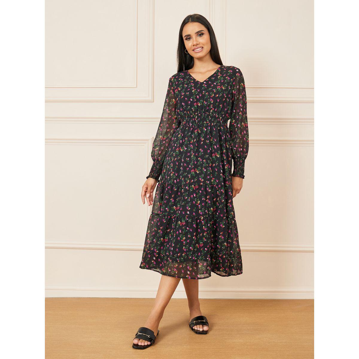 فستان ميدي مطبع بزهور صغيرة-women-clothing-dresses-image-2