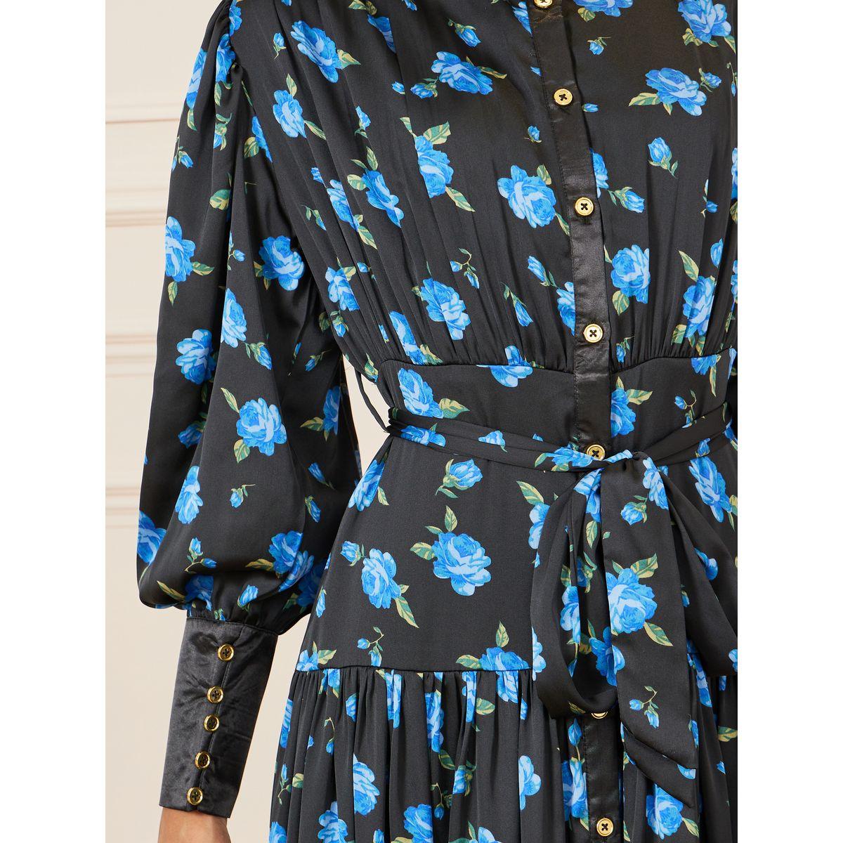 Styli Floral Print High Neck Gathered Detail Maxi Dress-women-clothing-dresses-image-3