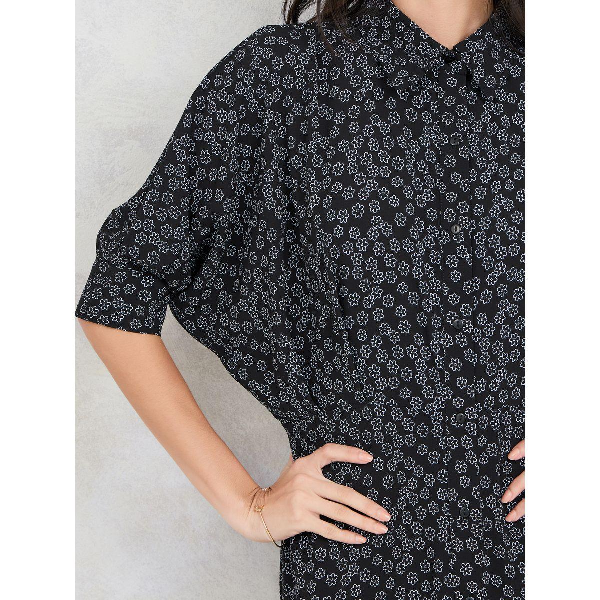 فستان ميدي بطبعات صغيرة واكمام وطواطية-women-clothing-dresses-image-3