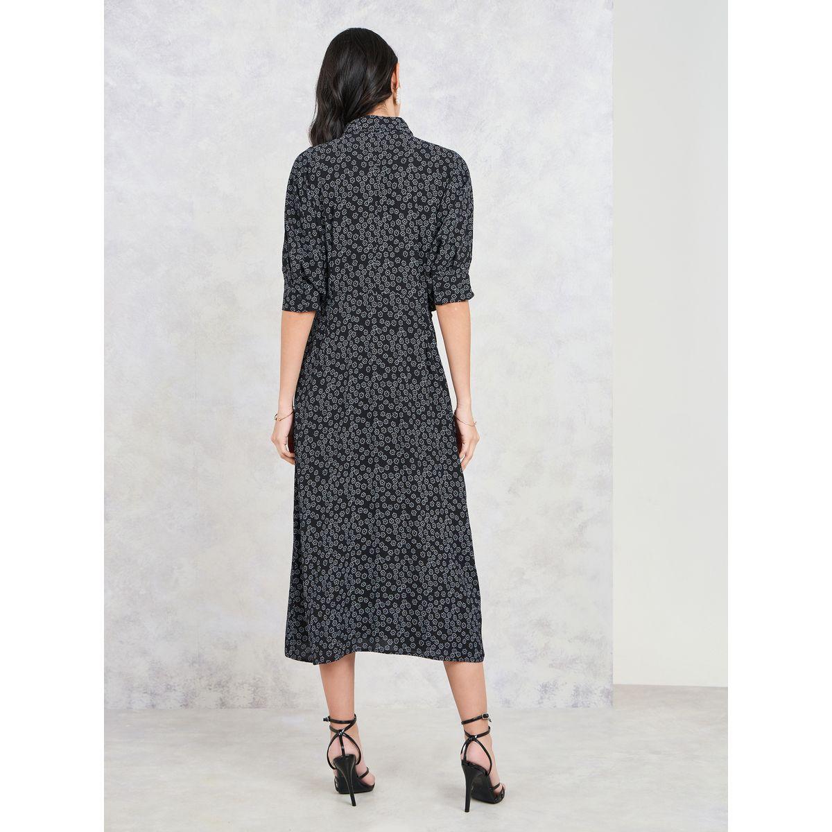 Styli Ditsy Print Batwing Sleeves Shirt Midi Dress-women-clothing-dresses-image-4