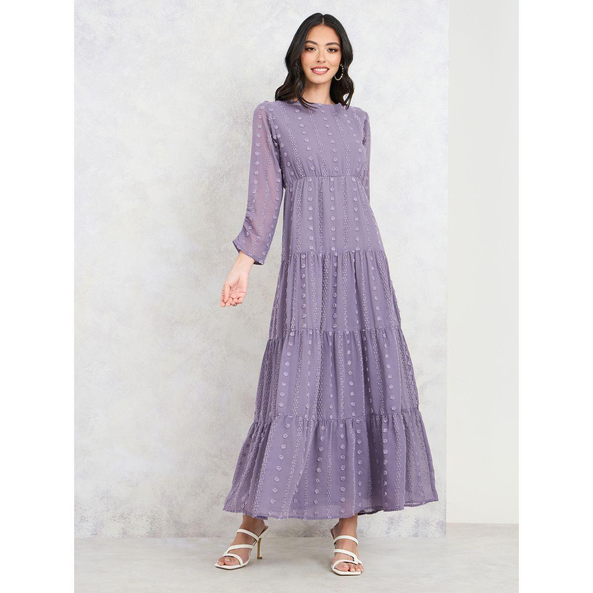 فستان طويل بكسرات وتفاصيل مُطرّزة-women-clothing-dresses-image-2