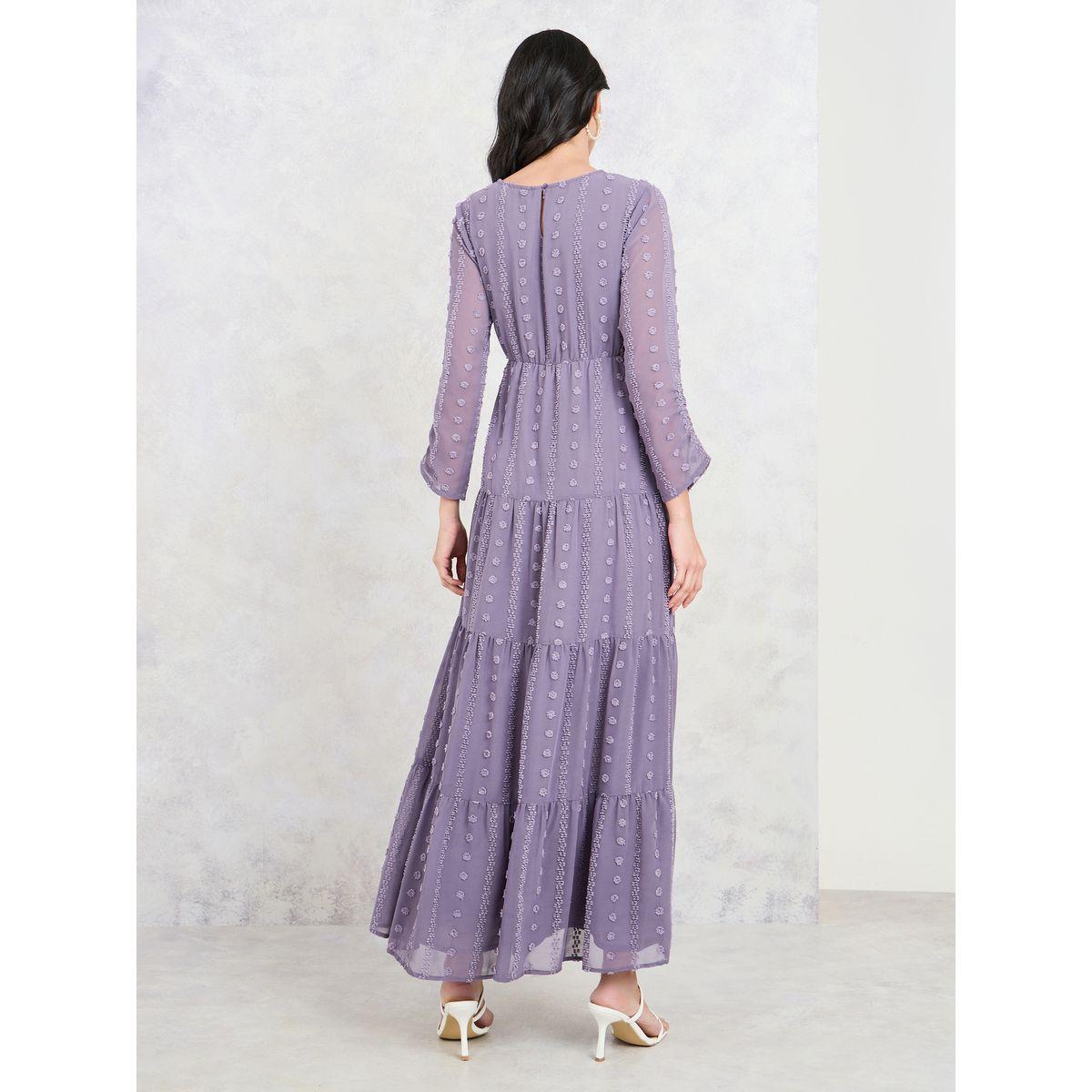 Styli Swiss Dobby A-Line Tiered Maxi Dress-women-clothing-dresses-image-5