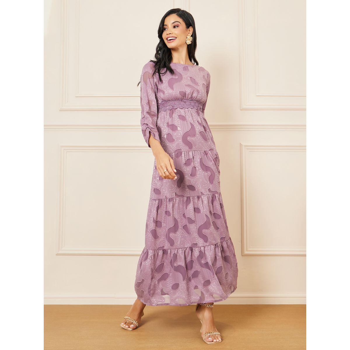 فستان طويل بكسرات وتفاصيل دانتيل-women-clothing-dresses-image-2