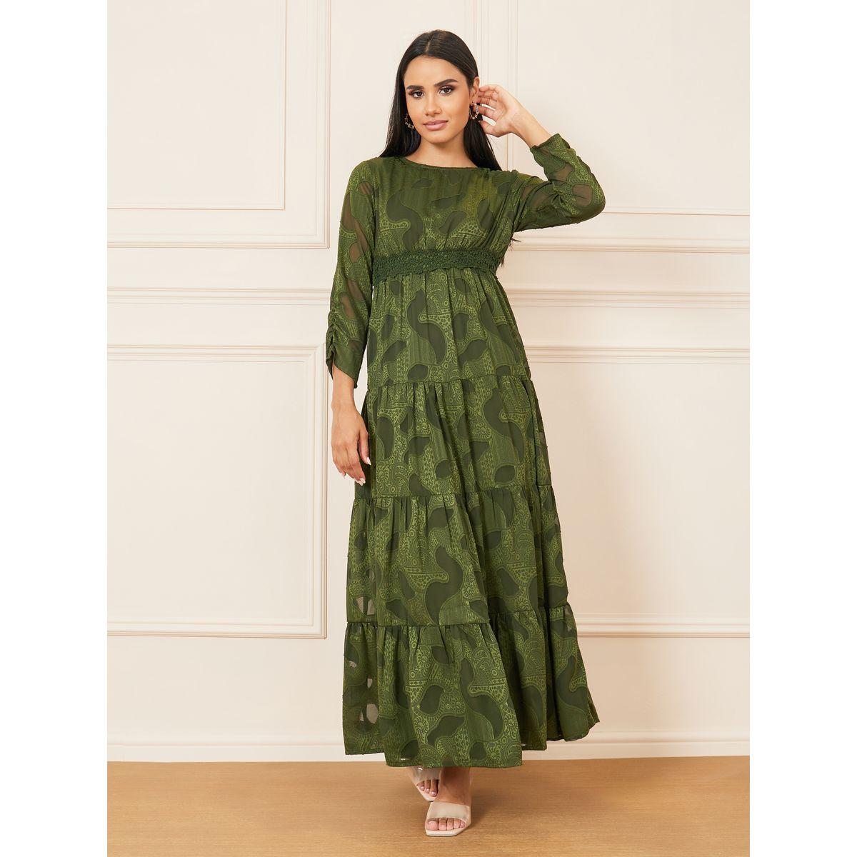 Styli Burnout Texture Lace Detail Tiered Maxi Dress-women-clothing-dresses-image-1