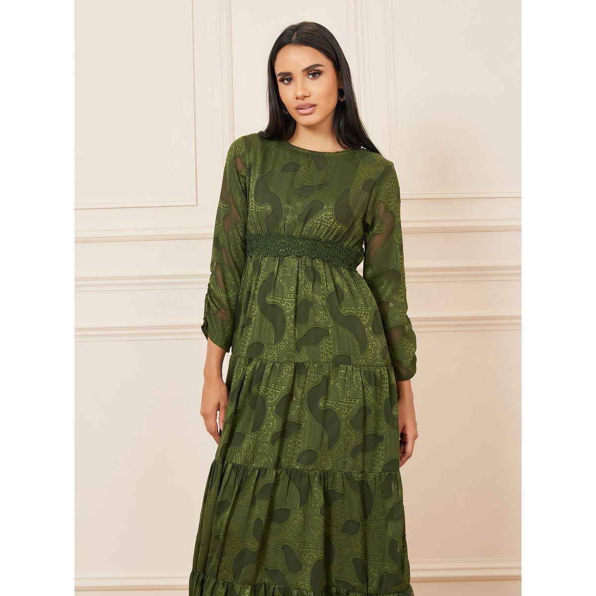 Styli Burnout Texture Lace Detail Tiered Maxi Dress-women-clothing-dresses-image-2