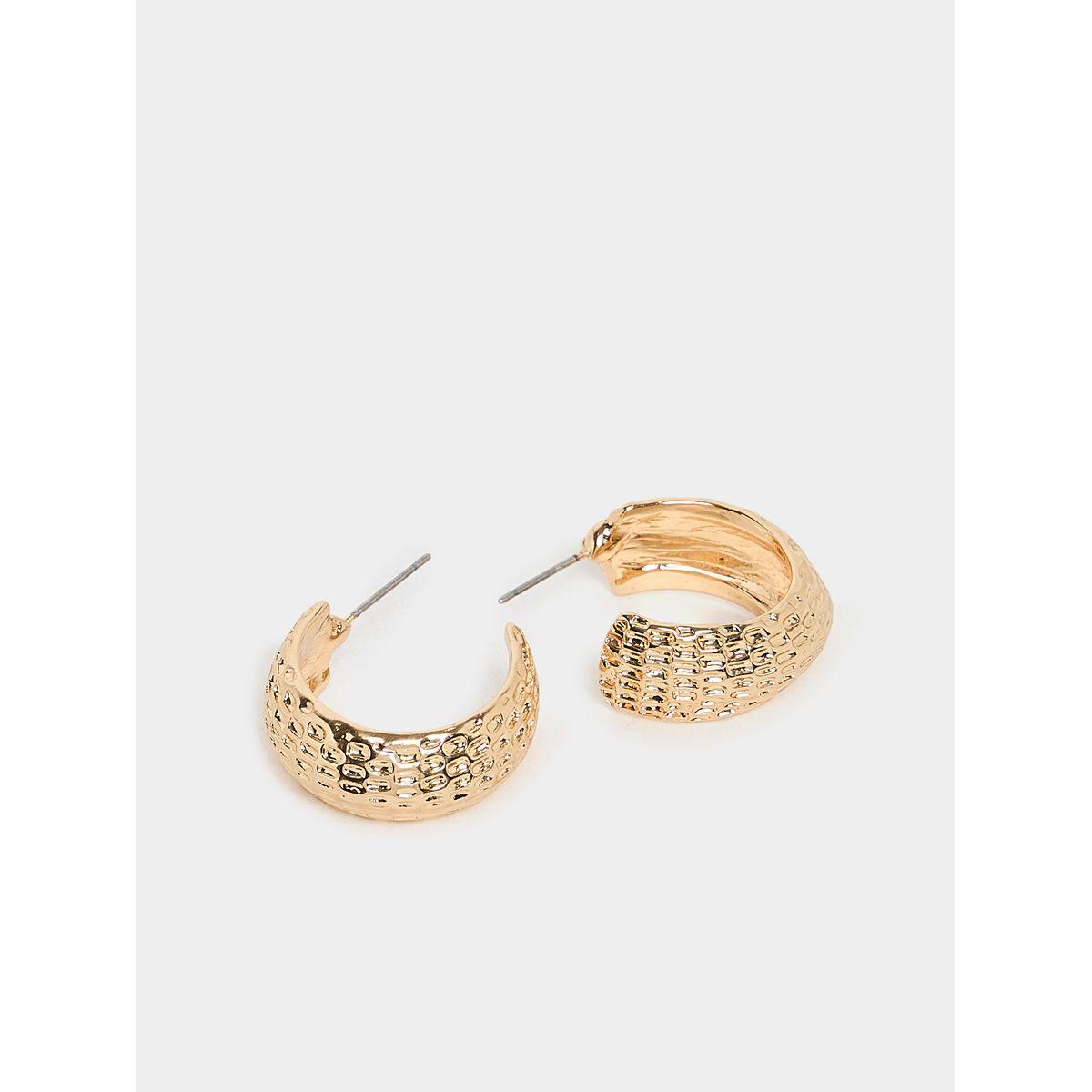 Styli Textured Hoop Earrings-women-watchesandjewellery-jewellery-earrings-image-3