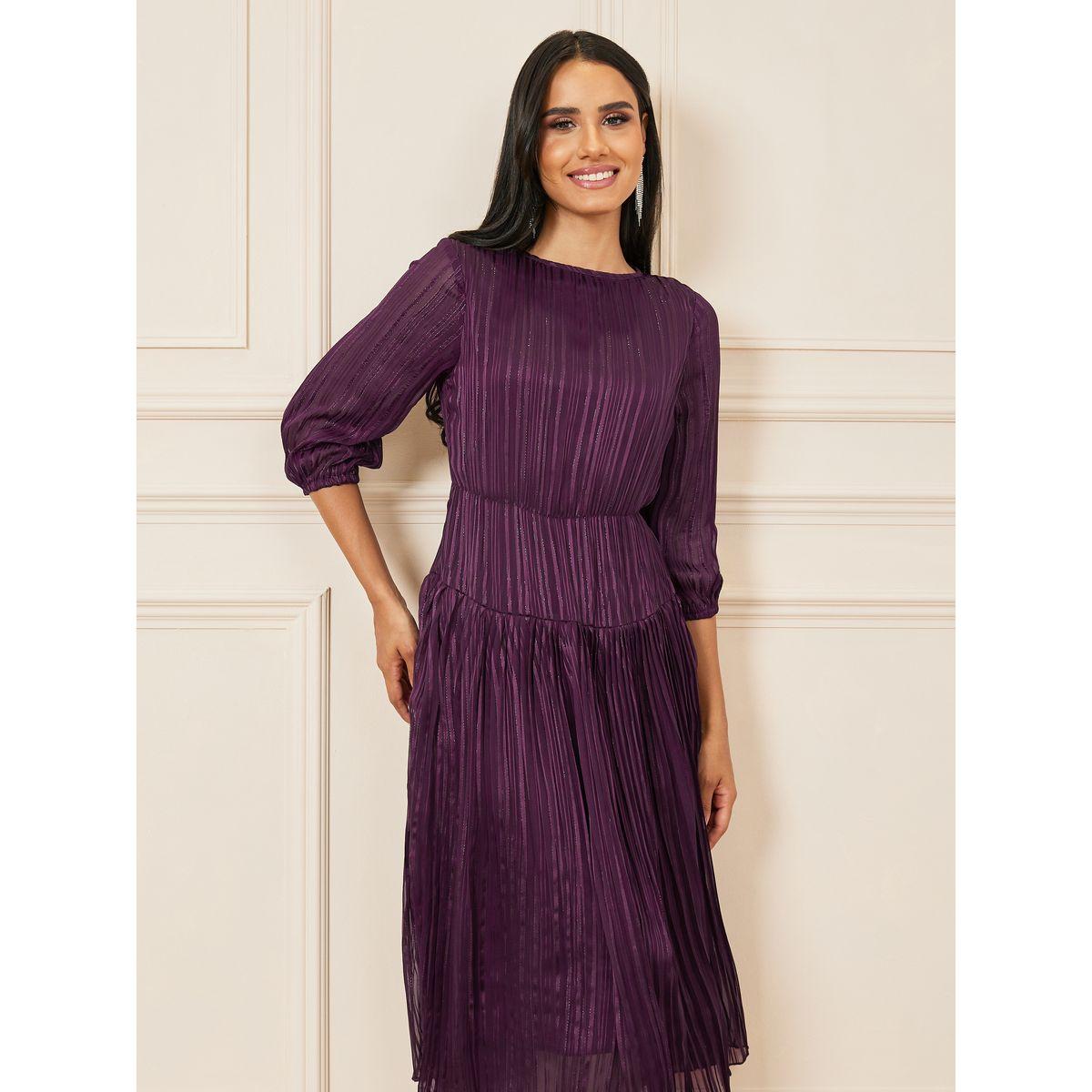 Styli Lurex Striped Tiered Midi Dress-women-clothing-dresses-image-2