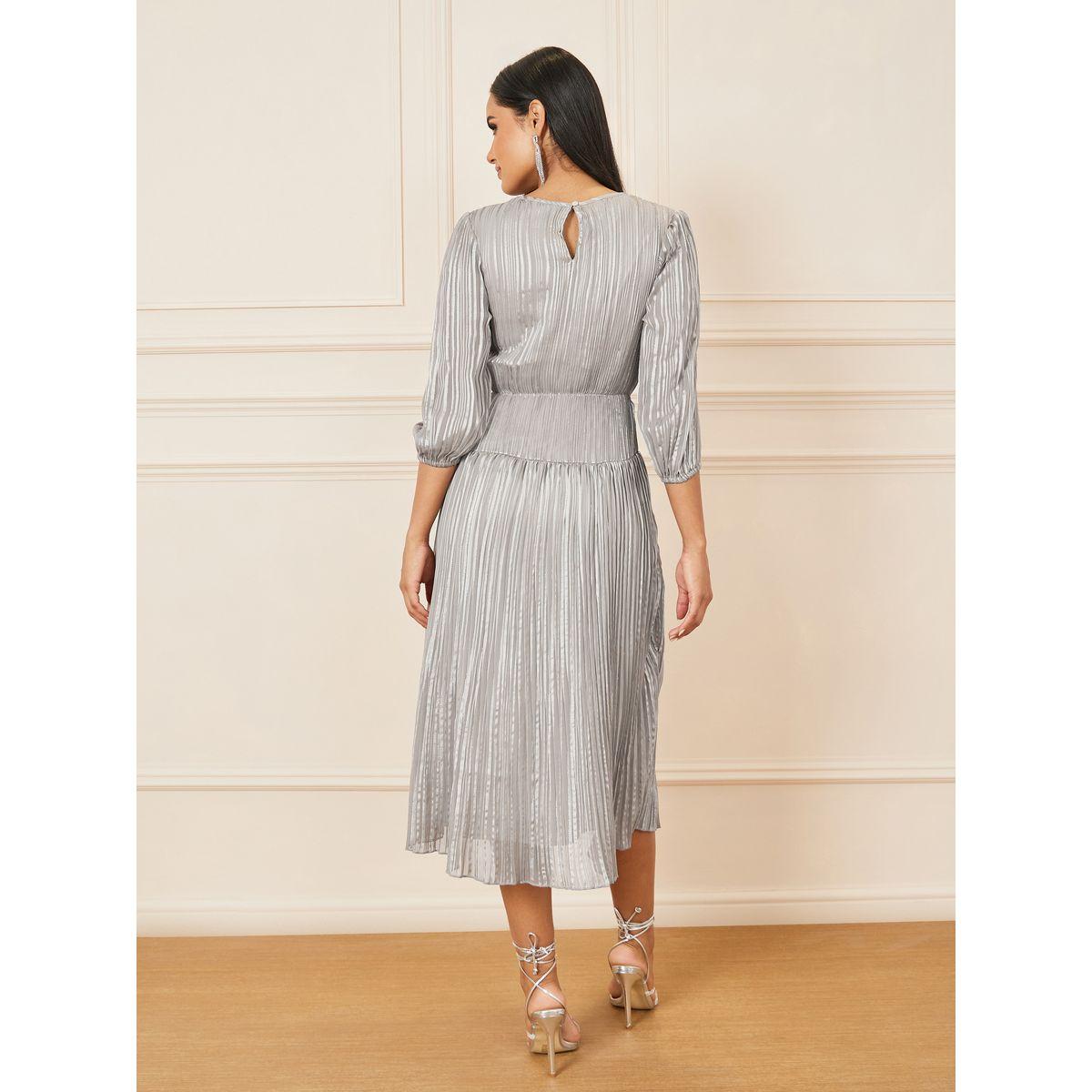 Styli Lurex Striped Pleated Tiered Midi Dress-women-clothing-dresses-image-4