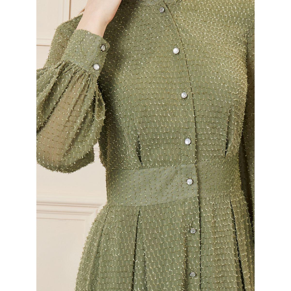 فستان طويل بتفاصيل مُطرّزة مع ياقة ماندارين-women-clothing-dresses-image-3