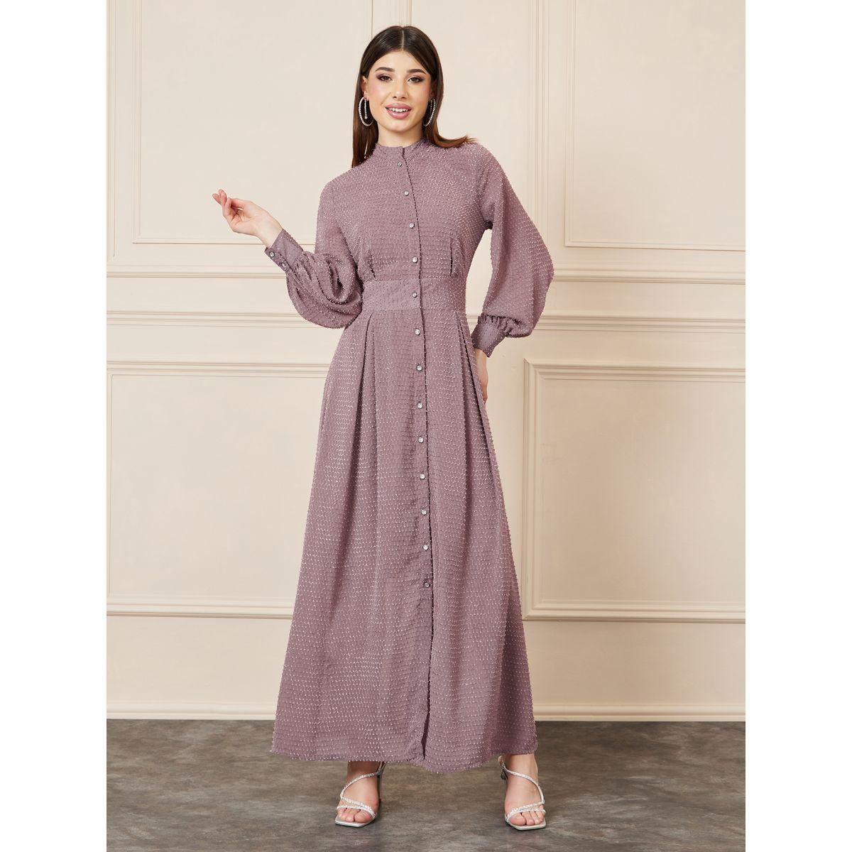 فستان طويل بتفاصيل بارزة الملمس-women-clothing-dresses-image-1