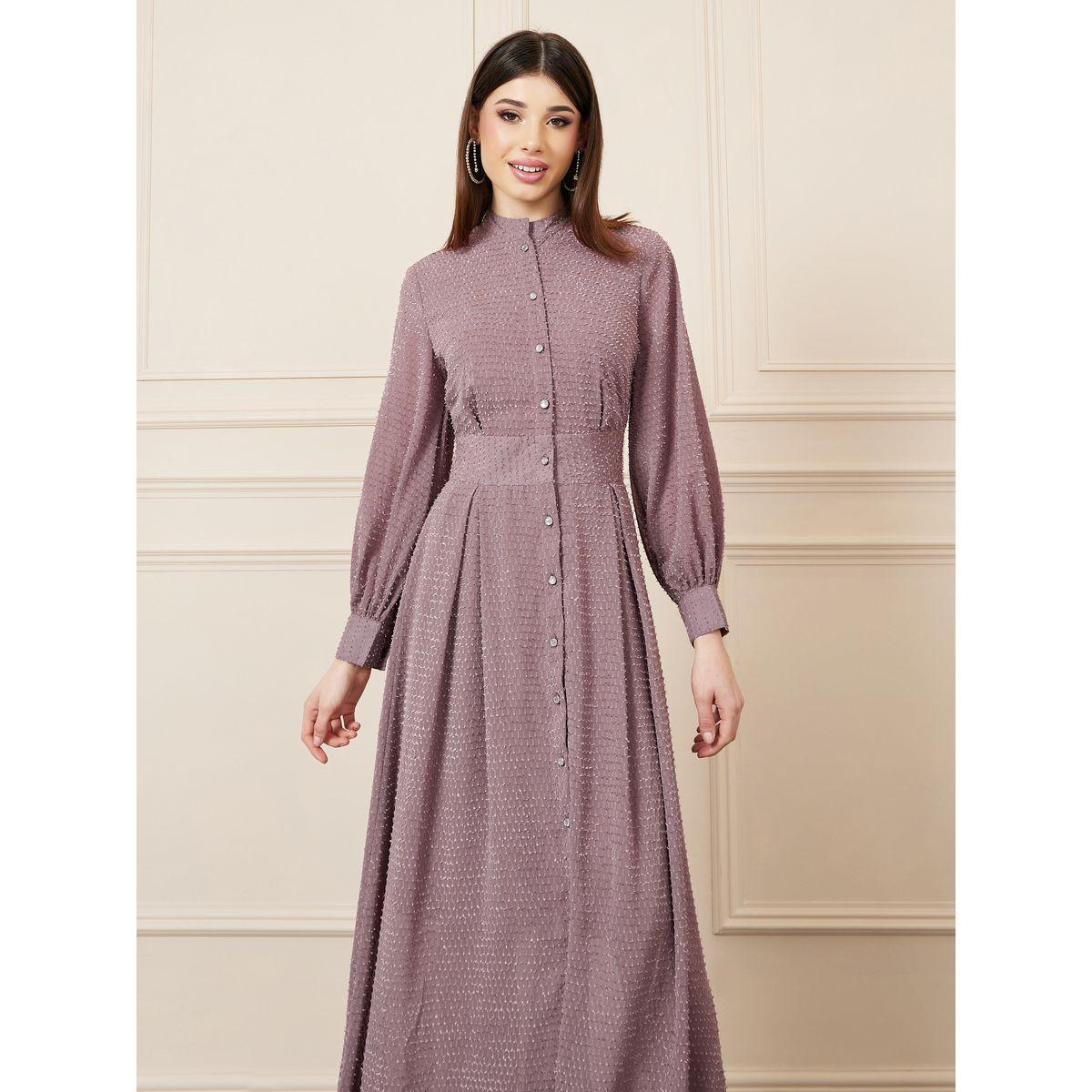 Styli Dobby Textured Shirt Maxi Dress-women-clothing-dresses-image-2