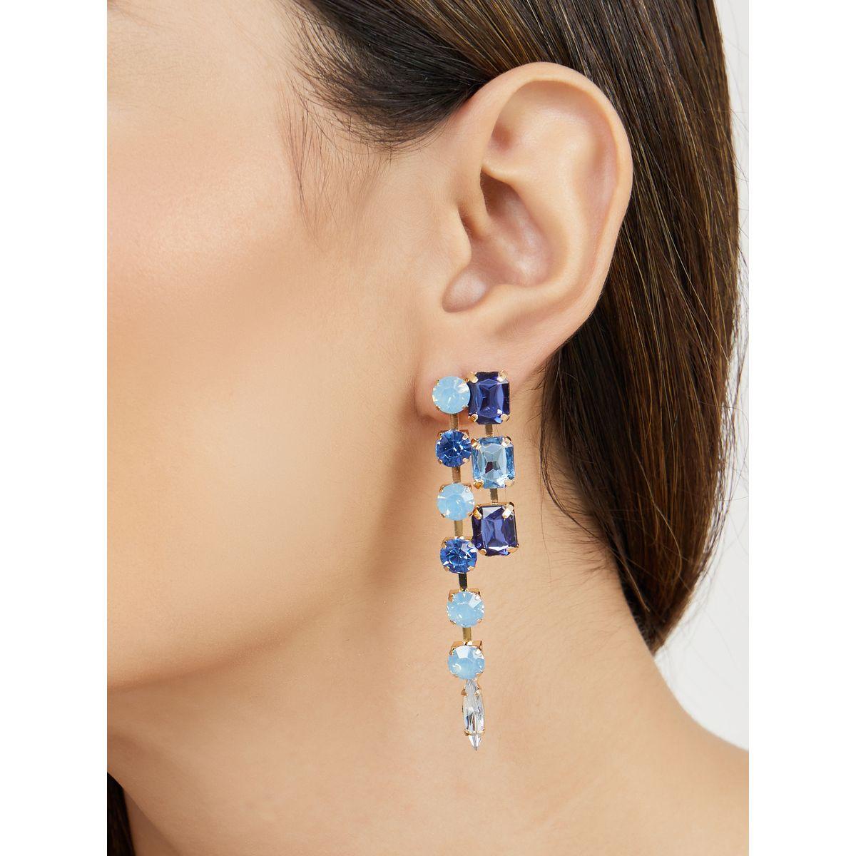 Styli Embellished Waterfall Dangle Earrings-women-watchesandjewellery-jewellery-earrings-image-1