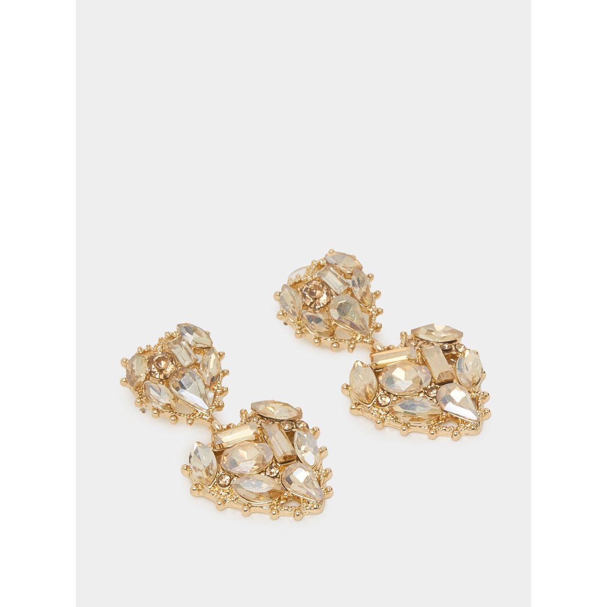 Styli Heart Shaped Embellished Earrings-women-watchesandjewellery-jewellery-earrings-image-2