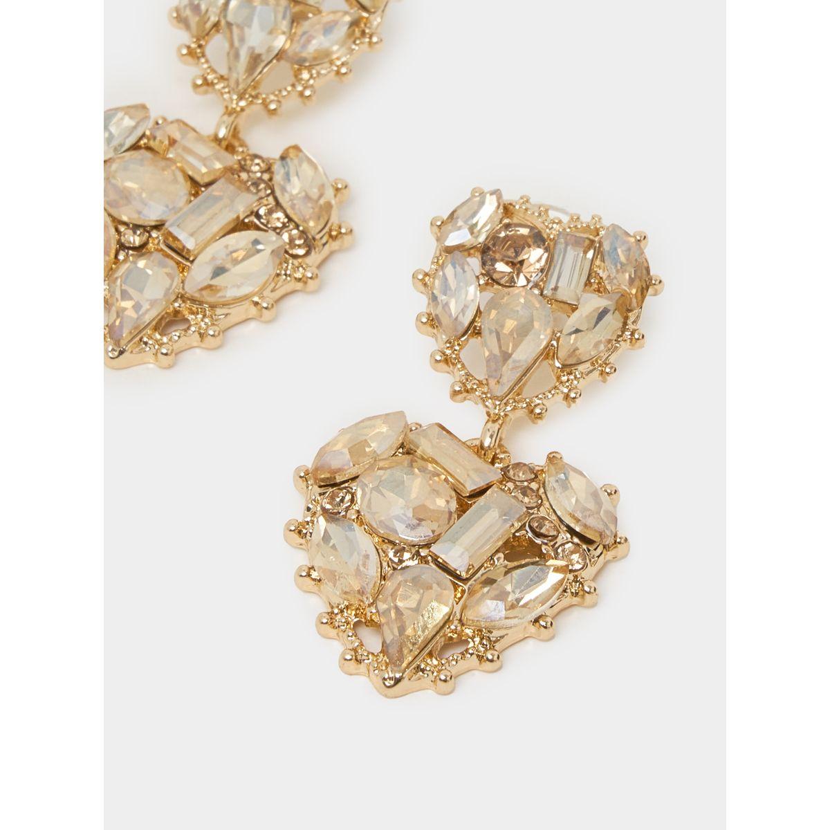 Styli Heart Shaped Embellished Earrings-women-watchesandjewellery-jewellery-earrings-image-3