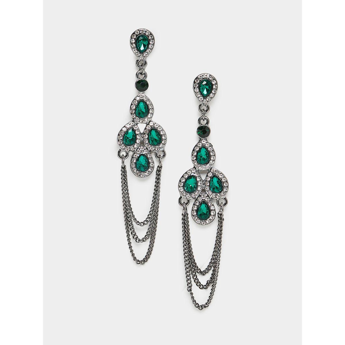 Styli Water Drop Rhinestone Earrings-women-watchesandjewellery-jewellery-earrings-image-1