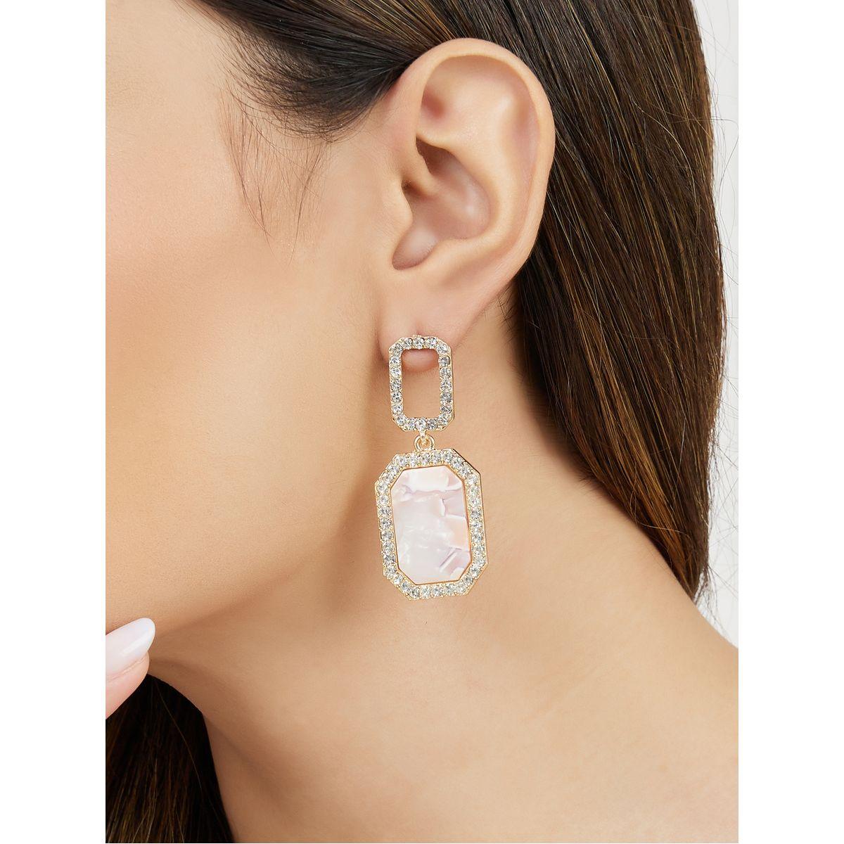 Styli Faux Gem Rhinestone Dangle Earrings-women-watchesandjewellery-jewellery-earrings-image-1