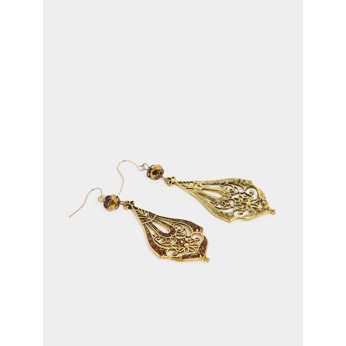 Styli Rhinestone Metal Vintage Dangle Earrings-women-watchesandjewellery-jewellery-earrings-image-3