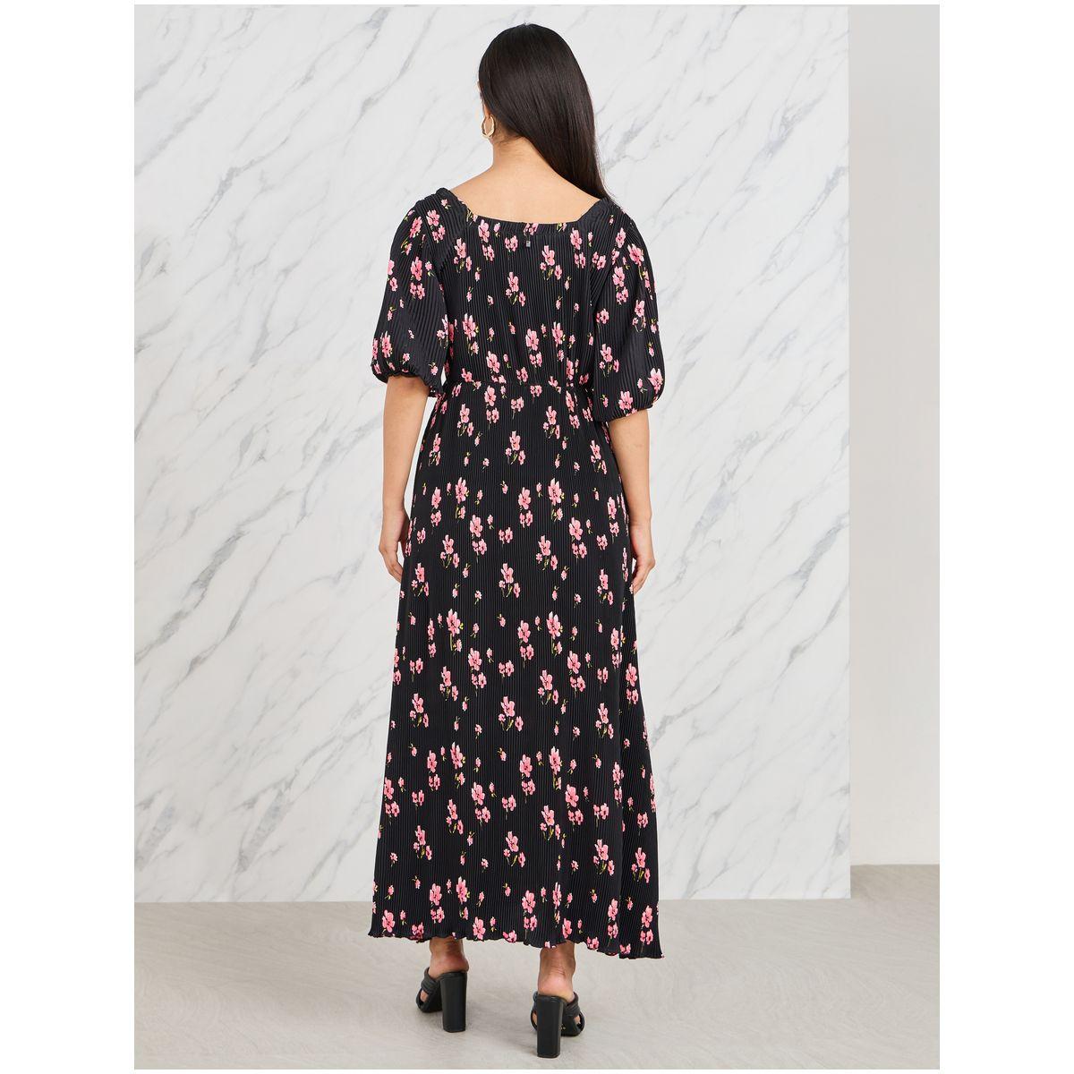 فستان بليسيه طويل مطبع بزهور-women-clothing-dresses-image-4