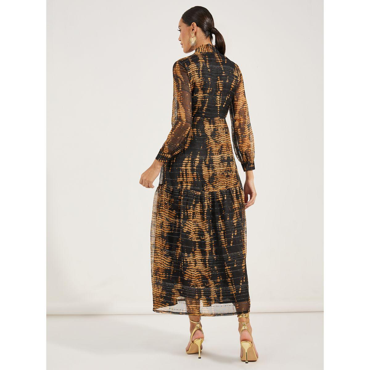 Styli Tie-Dye Print Tie-Up Neck Maxi Dress-women-clothing-dresses-image-4
