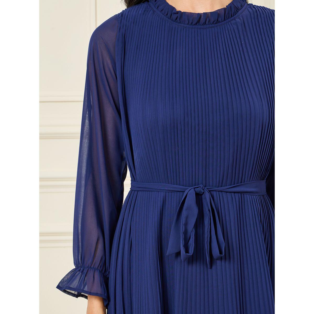 Styli Pleated High Neck A-Line Maxi Dress-women-clothing-dresses-image-3