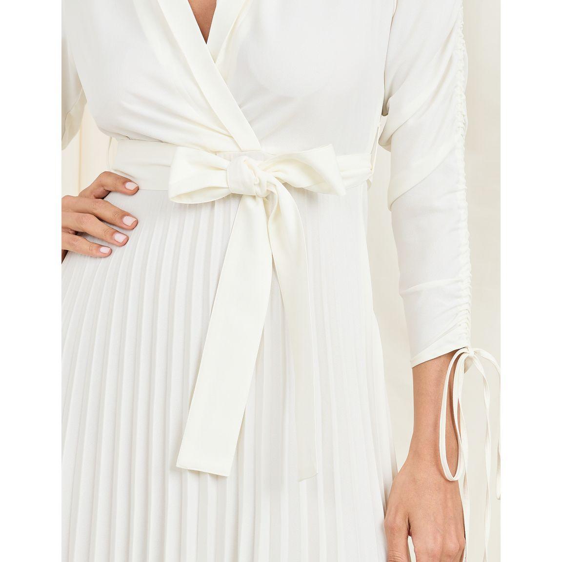فستان ميدي بنمط لف واكمام مزمومة-women-clothing-dresses-image-3