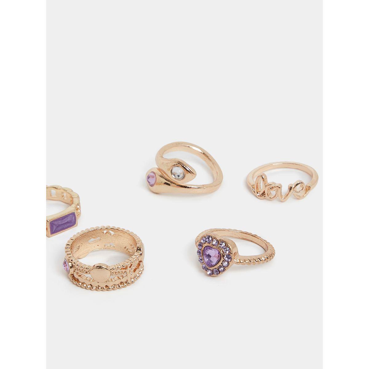 مجموعة من 5 خواتم عصرية-women-watchesandjewellery-jewellery-rings-image-2