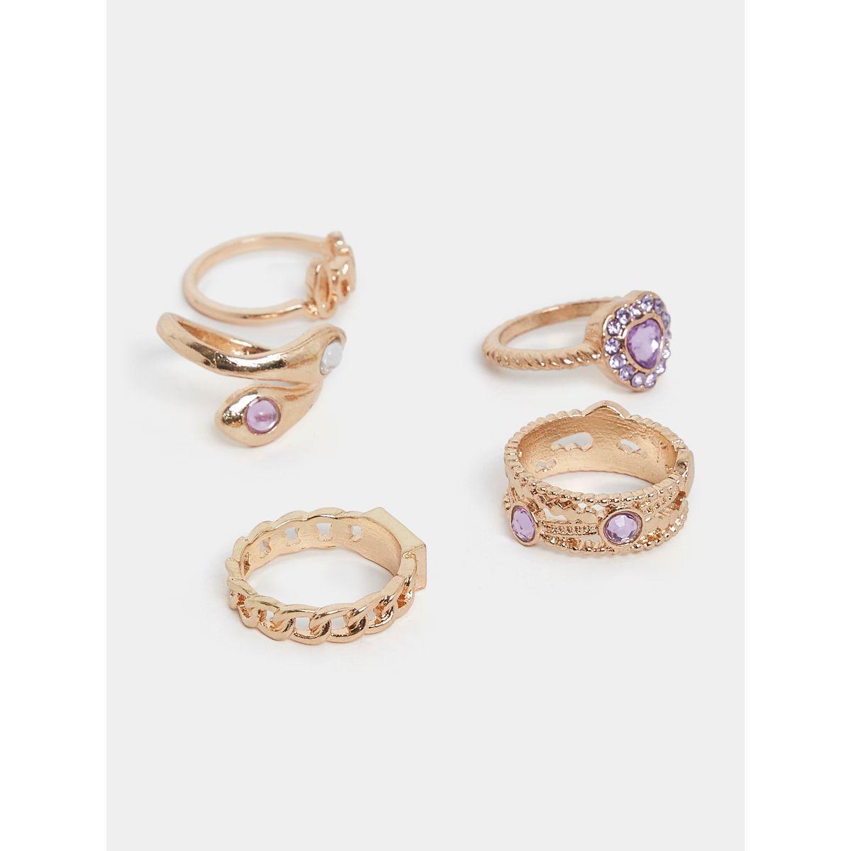 مجموعة من 5 خواتم عصرية-women-watchesandjewellery-jewellery-rings-image-3