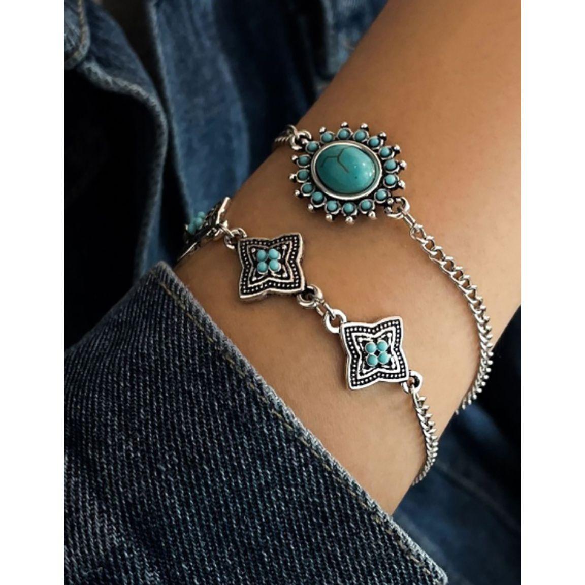 Styli Set of 2 - Moon and Star Design Bracelet-women-watchesandjewellery-jewellery-banglesandbracelets-image-1