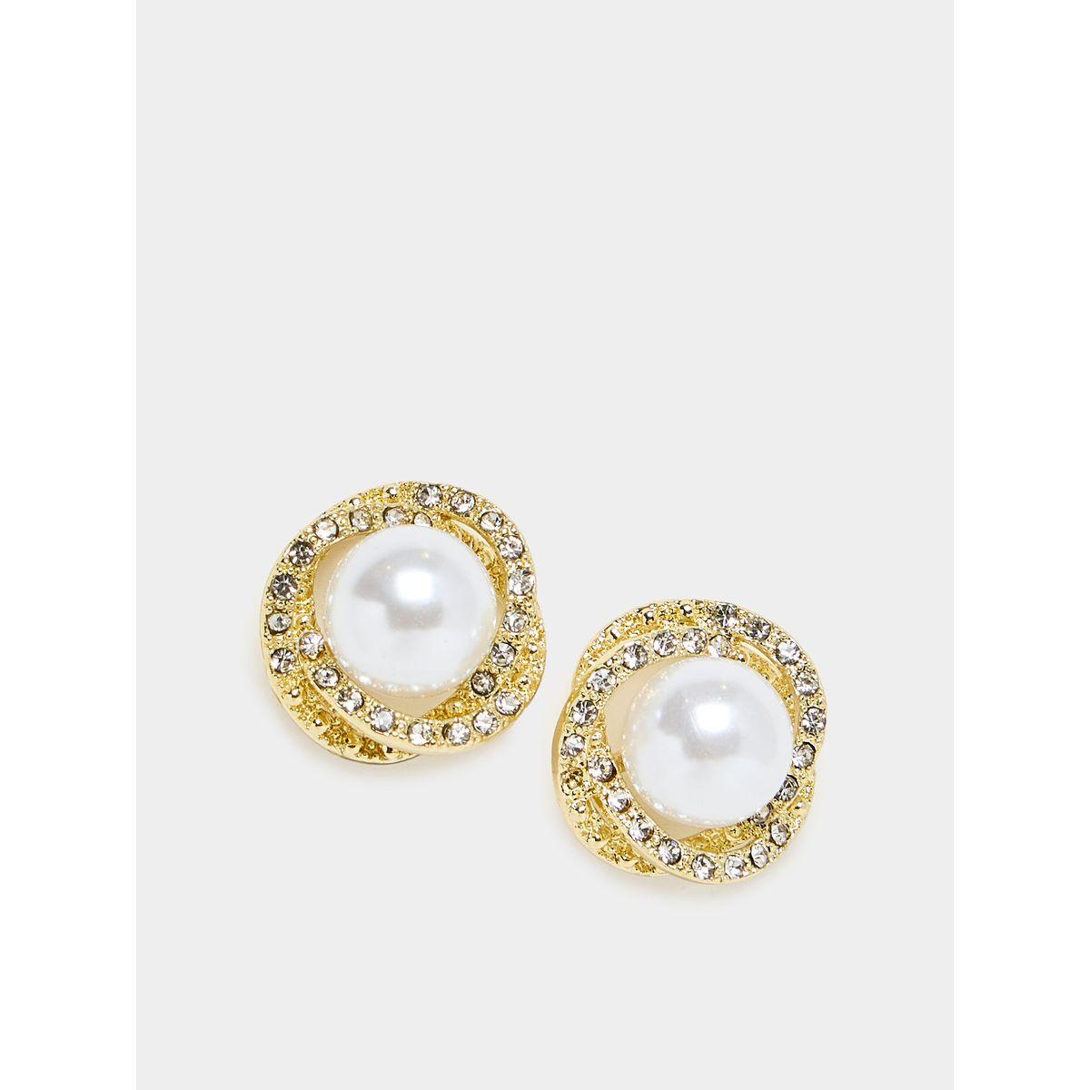 اقراط مزينة بحجر الراين مع لؤلؤ صناعي-women-watchesandjewellery-jewellery-earrings-image-1