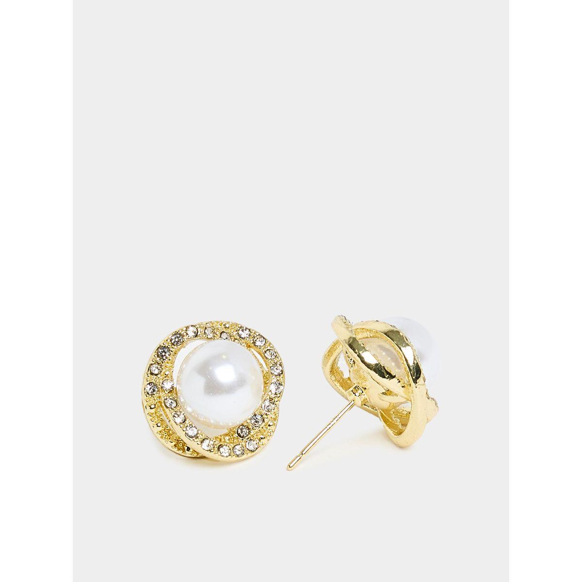 Styli Faux Pearl Rhinestone Earrings-women-watchesandjewellery-jewellery-earrings-image-2