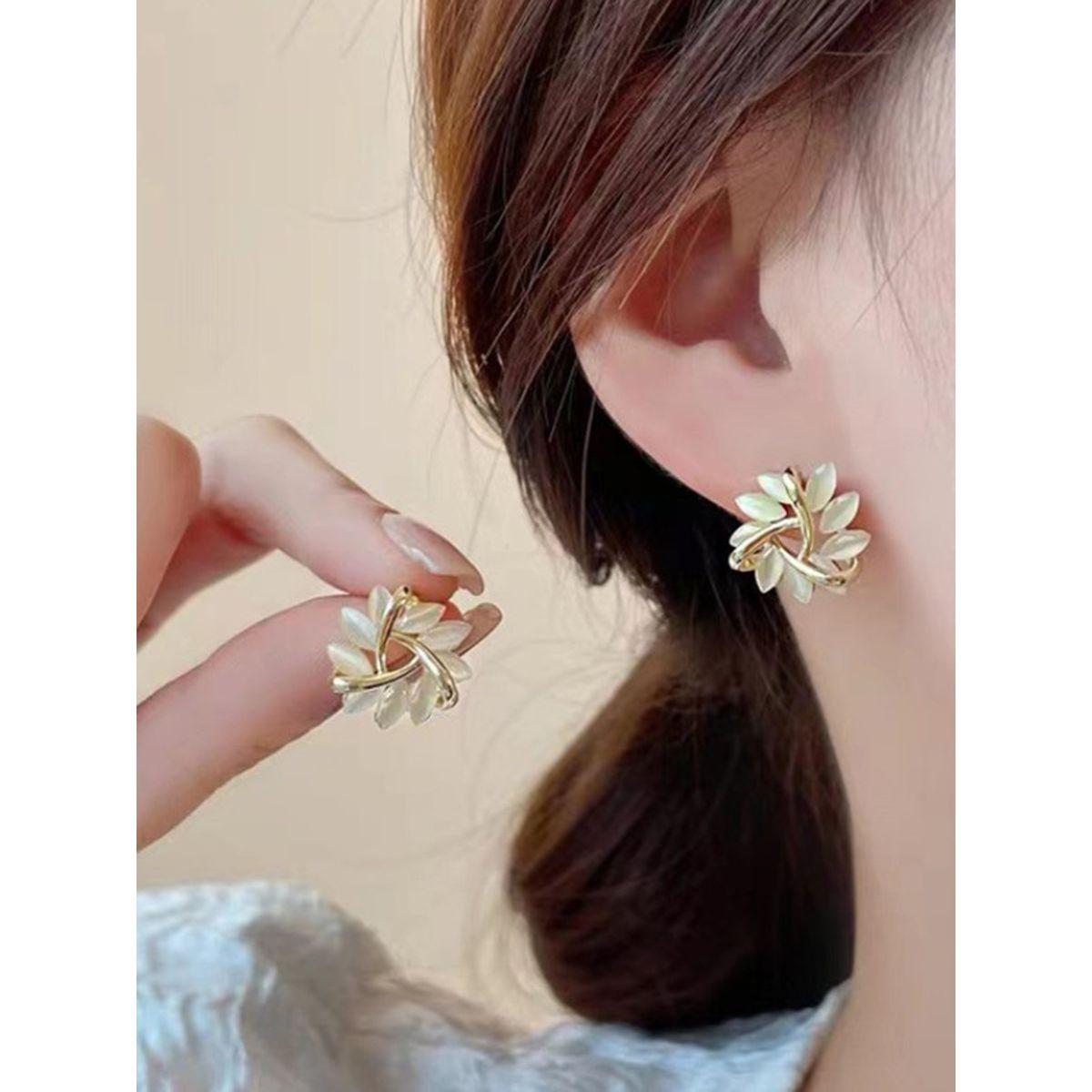 Styli Embellished Floral Earrings-women-watchesandjewellery-jewellery-earrings-image-3