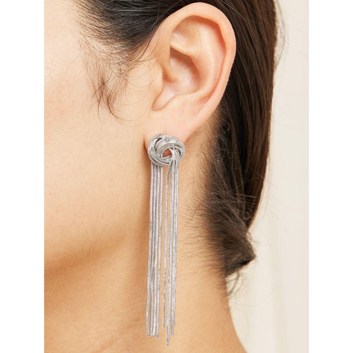 Styli Knot Tassel Earrings-women-watchesandjewellery-jewellery-earrings-image-2