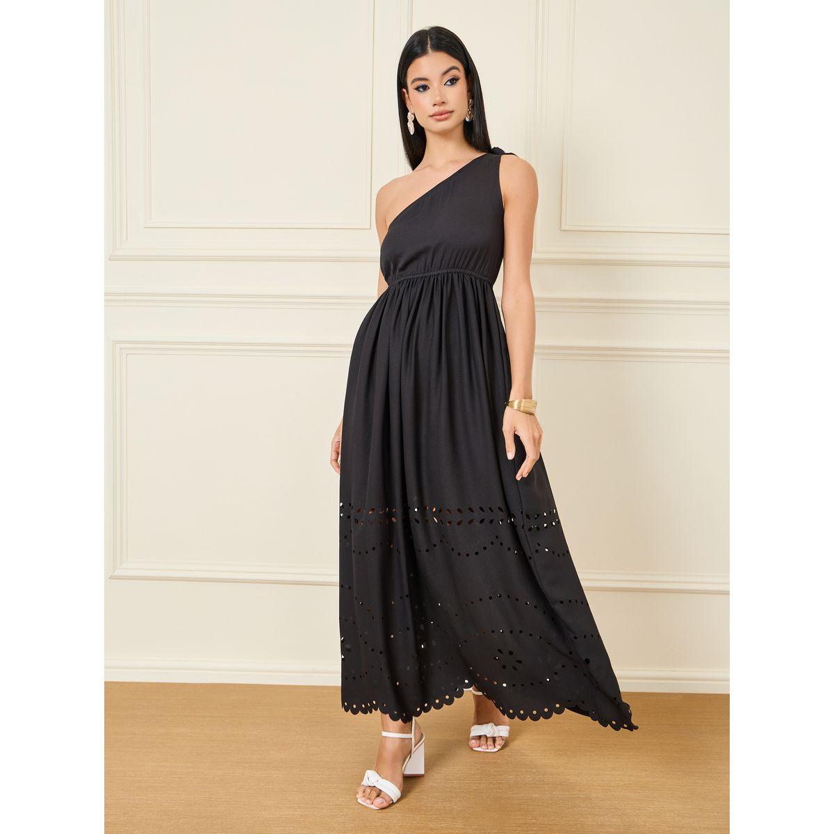 فستان طويل بكتف واحد وتفاصيل فتحات-women-clothing-dresses-image-1