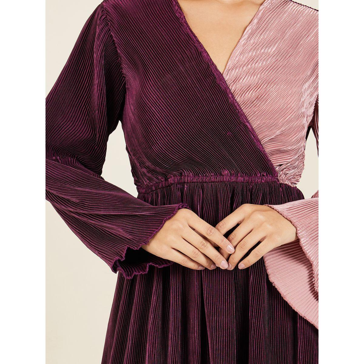Styli Plisse Colorblock A-Line Midi Dress-women-clothing-dresses-image-3