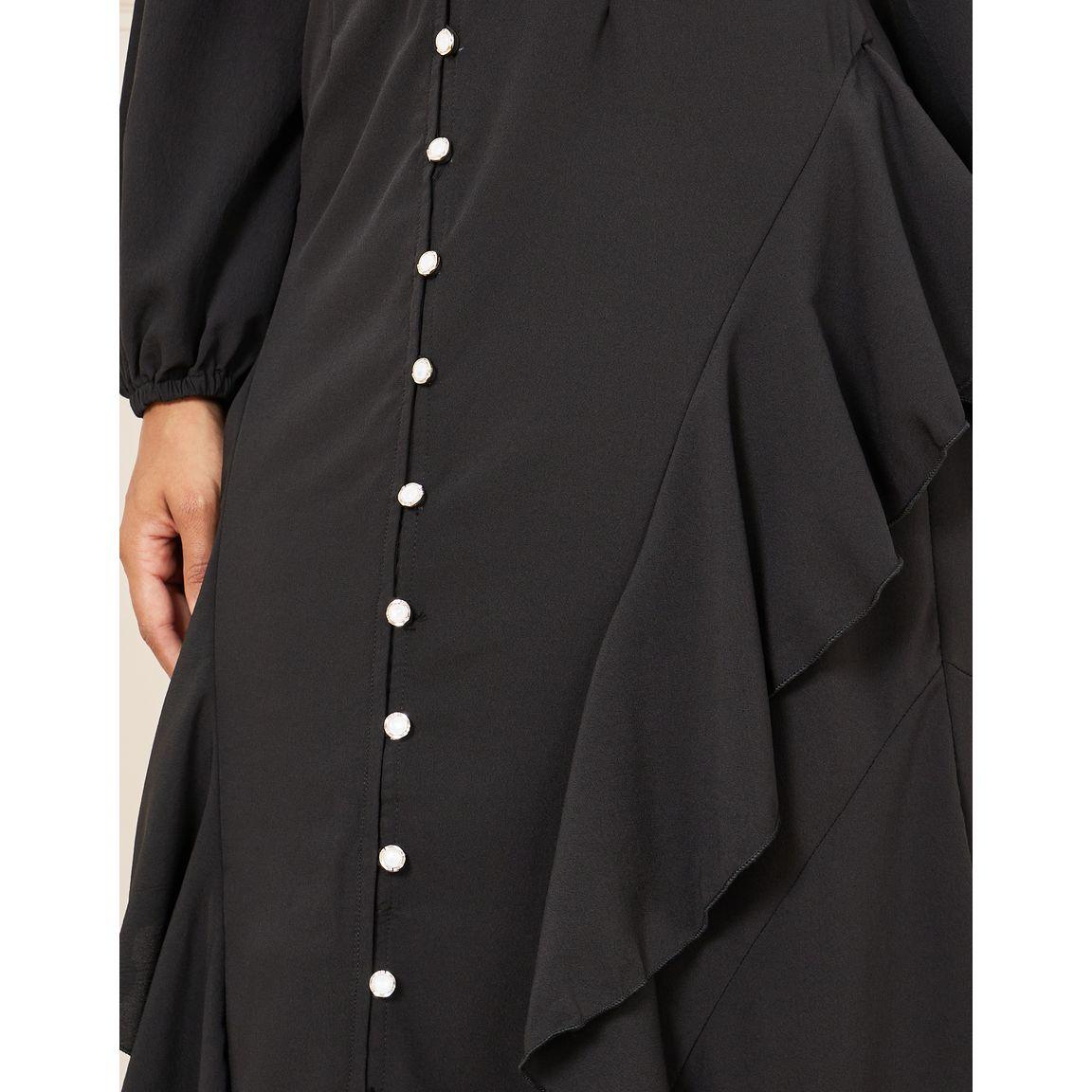 فستان طويل مزين بأزرار وكشكش-women-clothing-dresses-image-3