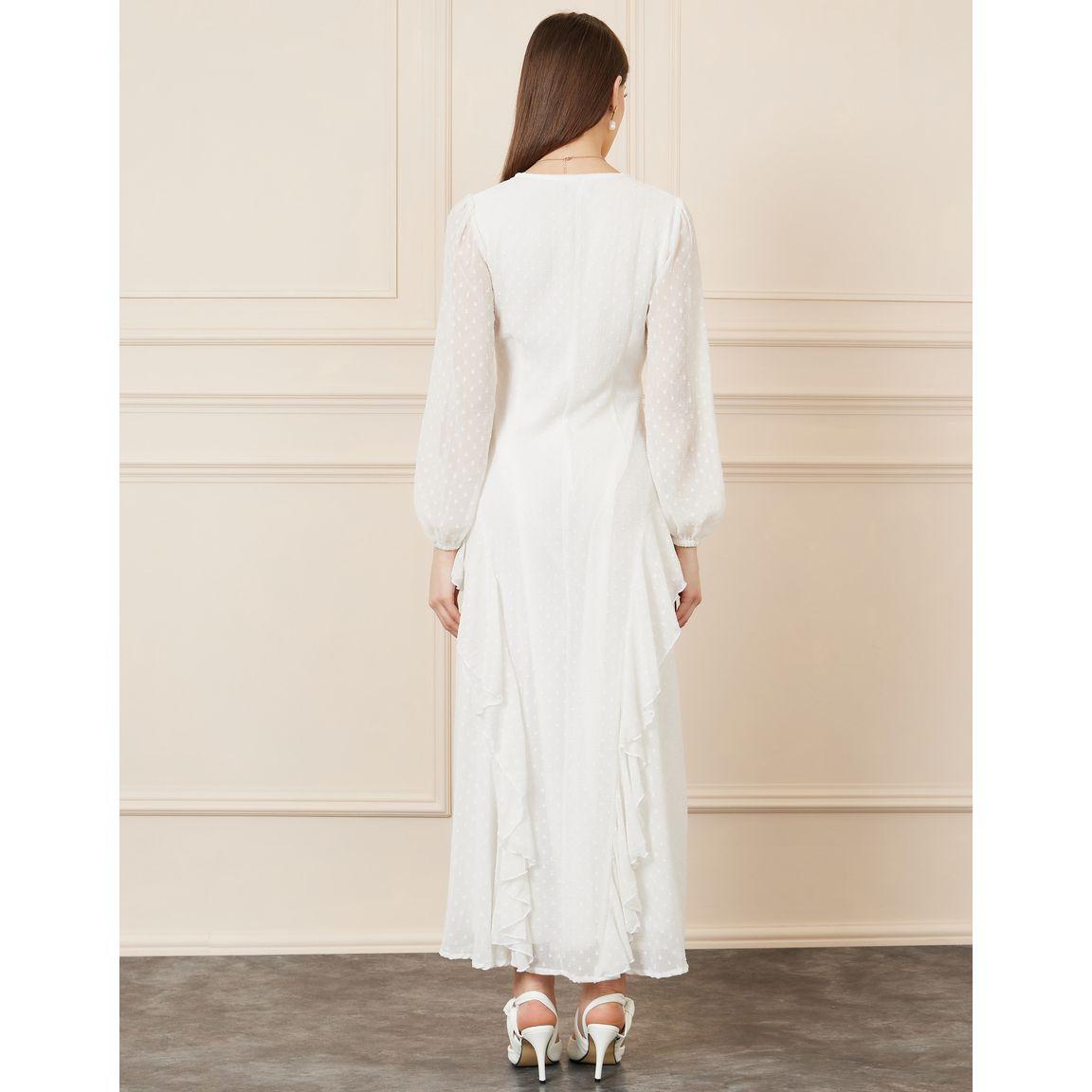 فستان بتفاصيل مُطرّزة وكشكش مع أزرار-women-clothing-dresses-image-4