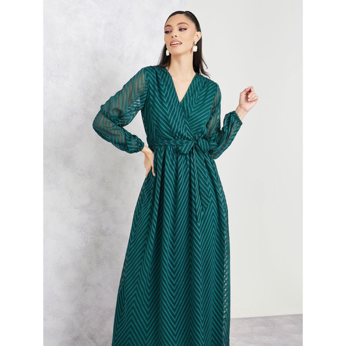 Styli Dobby Zig Zag Texture A-Line Maxi Dress-women-clothing-dresses-image-2